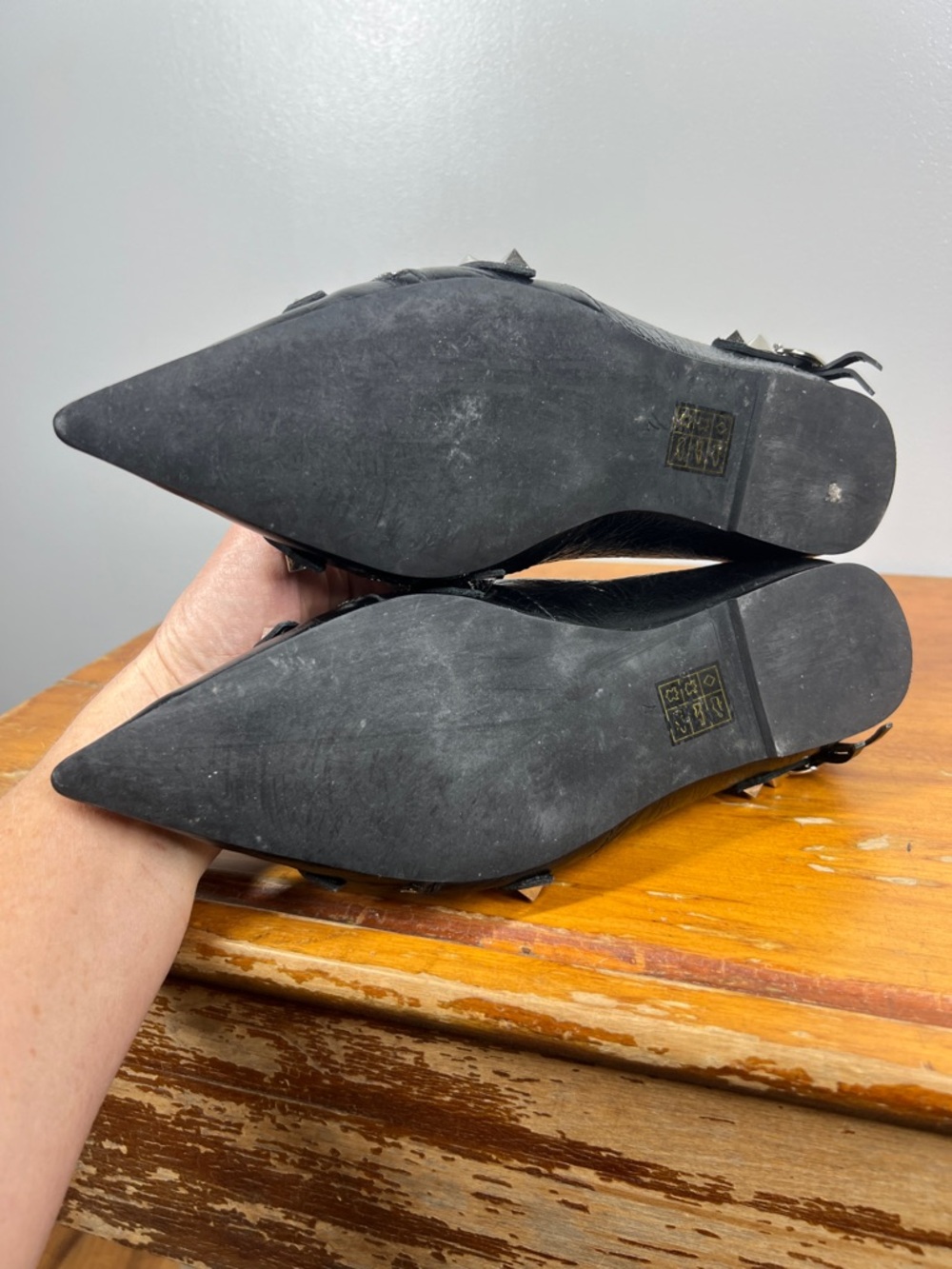 Jeffrey Campbell Black Studded Pointed Toe Zipper Pumps - Picture 9 of 10